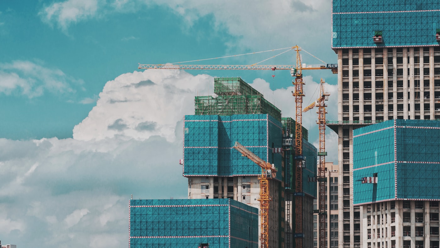 Building under construction with a crane in Argentina